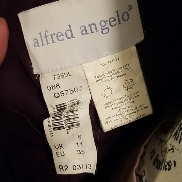 Sz 6 eggplant alfred angelo long dress - Picture 6 of 6